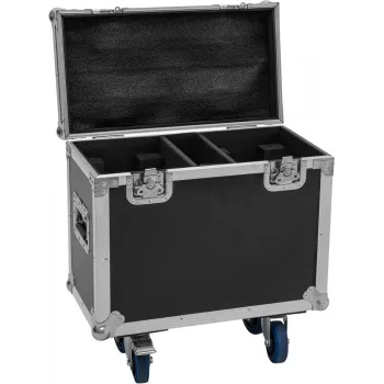 Flightcase Roadinger 2x TMH-B120 ar riteņiem — dubultā plaukta tipa aizsargkaste divām TMH-B120 ierīcēm