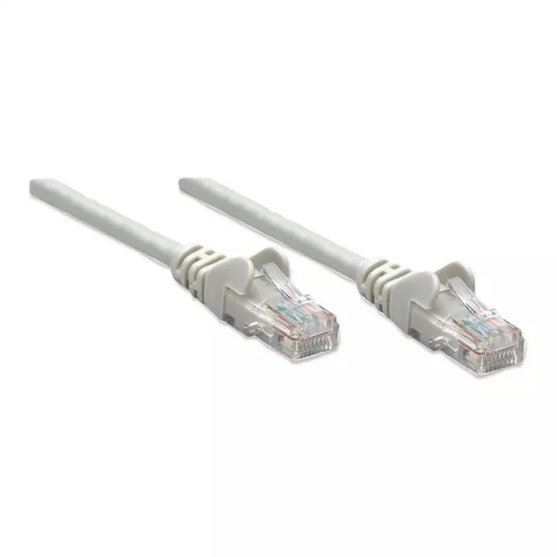 Intellinet tīkla savienojuma kabelis, Cat6, 2 m, pelēks, CCA, U/UTP, PVC, RJ45, apzeltīti kontakti, bez aizķeršanās, aizsargapvalks, mūža garantija