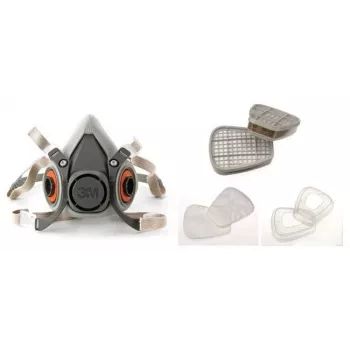 Atkārtoti lietojama puse sejas aizsargmaskas respirators 3M 6002 C1+R – Aizsardzība pret daļiņām