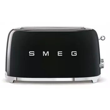 Smeg - TSF02 Toasteris 4 šķēlēm - Melns/lakots/PxAxD 41x20,8x21,5 cm/6 grauzdēšanas pakāpes/1500W