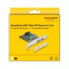DeLOCK PCI Express x1 karte ar 2 x USB 3.2 Gen 1 Type-A + 1 x iekšējo 19 kontaktu savienotāju