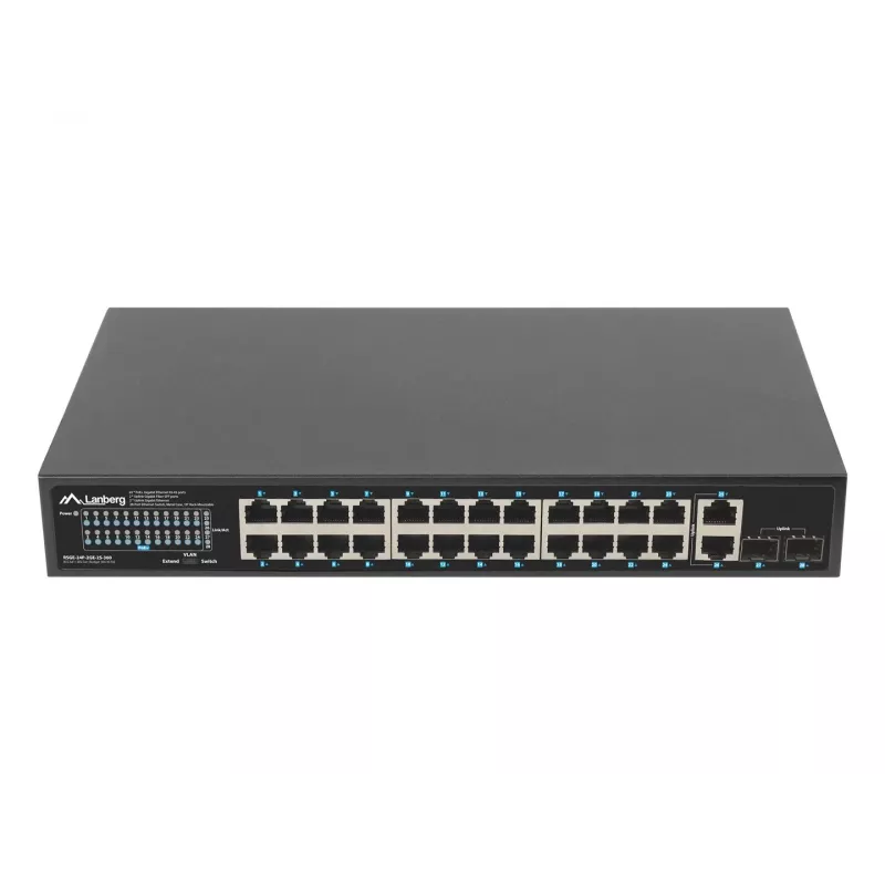 Nepārvaldāms LANBERG slēdzis RSGE-24P-2GE-2S-360 ar 24 RJ-45 Ethernet portiem