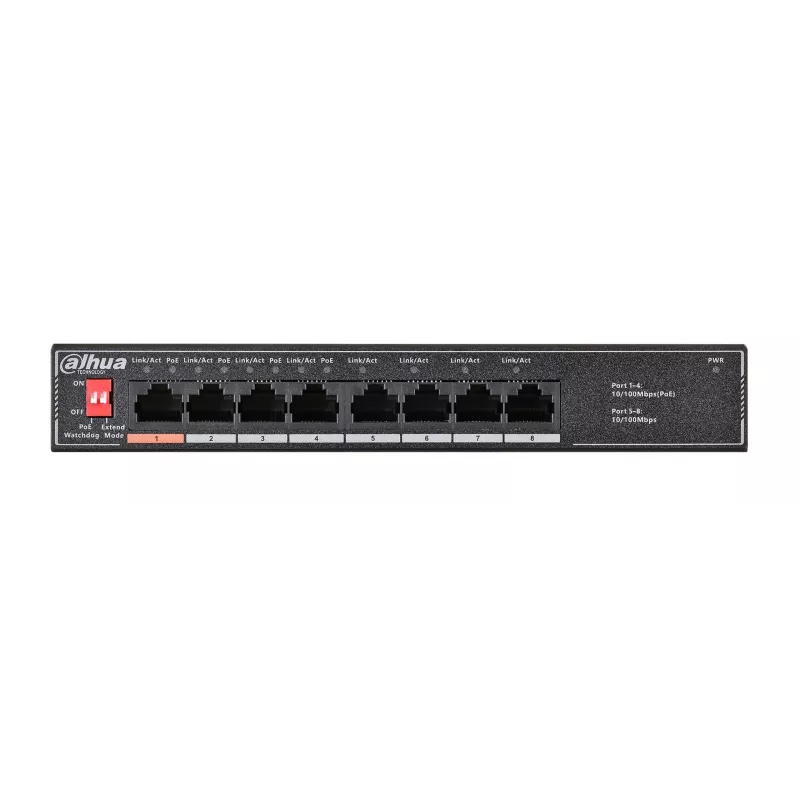 Dahua Technology PoE SF1008LP nevadāms L2 Fast Ethernet (10/100) barošana caur Ethernet (PoE) melns