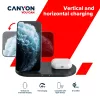 Bezvadu lādētāja dokstacija 2in1 QI 10W/USB-C/LED melna