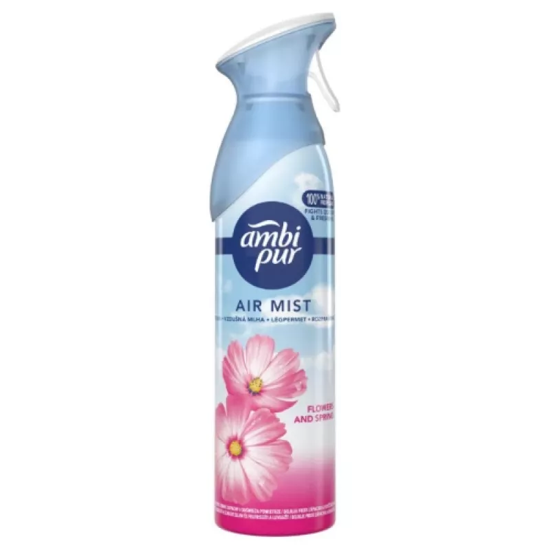 Gaisa atsvaidzinātājs aerosols AMBIPUR Flowers & Spring 185 ml — aerosola telpu smarža