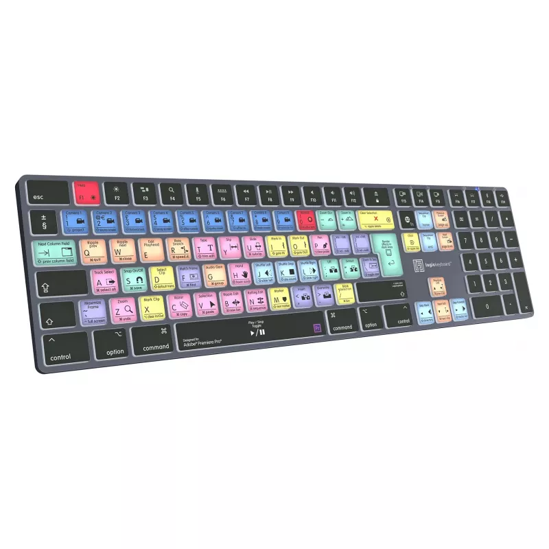 LogicKeyboard Titan DE Mac tastatūra programmai Adobe Premiere Pro CC — Vācu izkārtojums