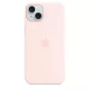 Silikona maciņš ar MagSafe iPhone 15 Plus - gaiši rozā