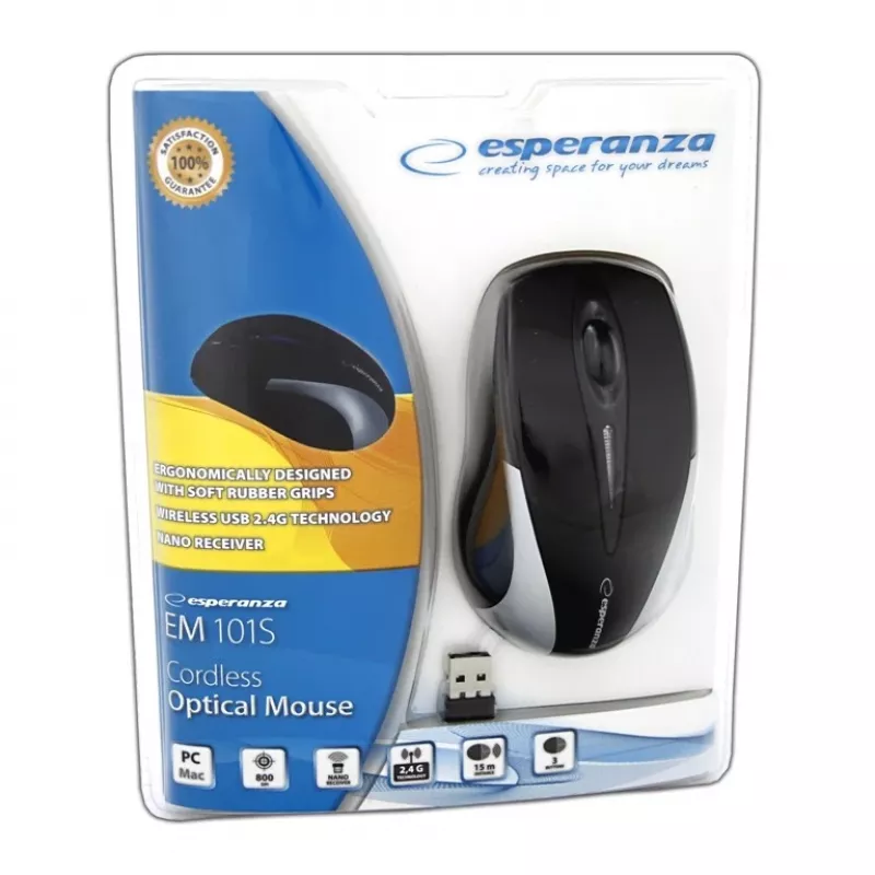 Wireless optical pele EM101S USB, 2,4 GHz, NANO receiver