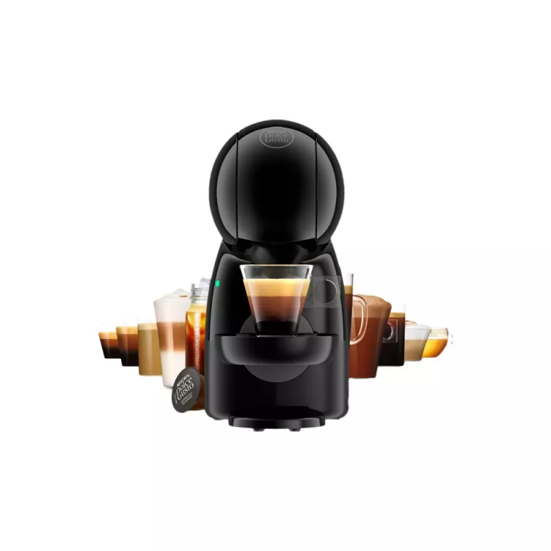 Kapsulu kafijas automāts DeLonghi EDG110.AB Piccolo XS — 15 bāri, 0,8 L ūdens tvertne, darba virsmai, melns