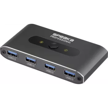 SpeaKa Professional 2 portu USB 3.2 Gen 1 slēdzis (USB 3.0) pelēks (SP-13712096)