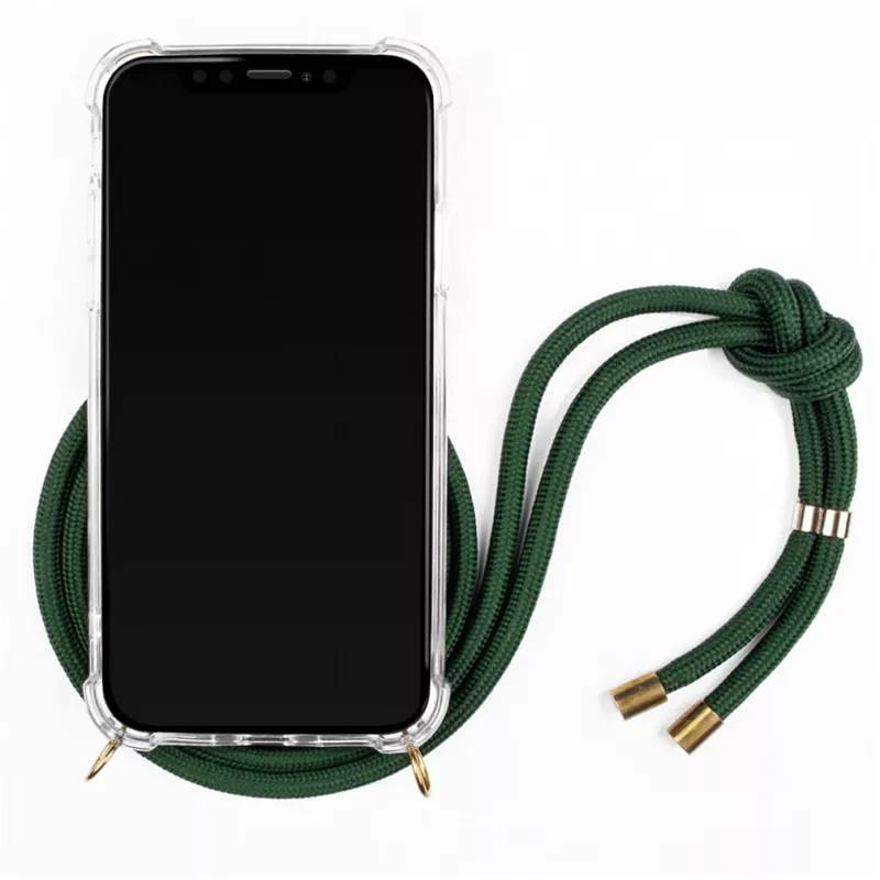 Telefona kaklarota Lookabe loo014 iPhone XR – zeltaini zaļa aizsargmaciņa ar siksniņu