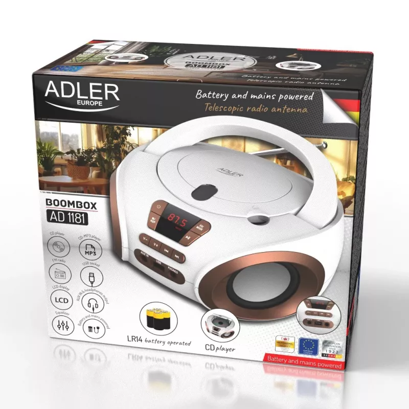 ADLER AD 1181wc - CD/MP3 atskaņotājs (boombox)