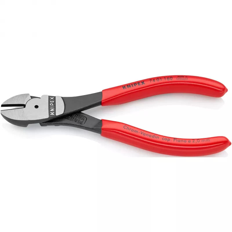 Diagonālās knaibles Knipex 74 01 160, hroma-vanādija tērauds, plastmasas rokturis