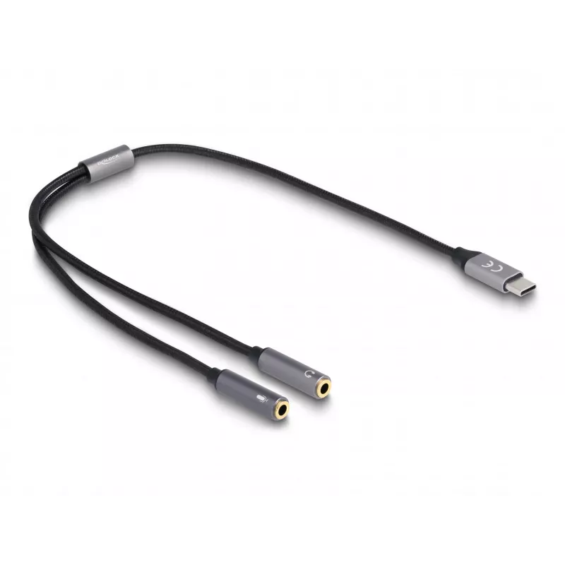 USB Type-C DAC adapteris DeLOCK 66616 24 bitu 96 kHz 2 x 3,5 mm