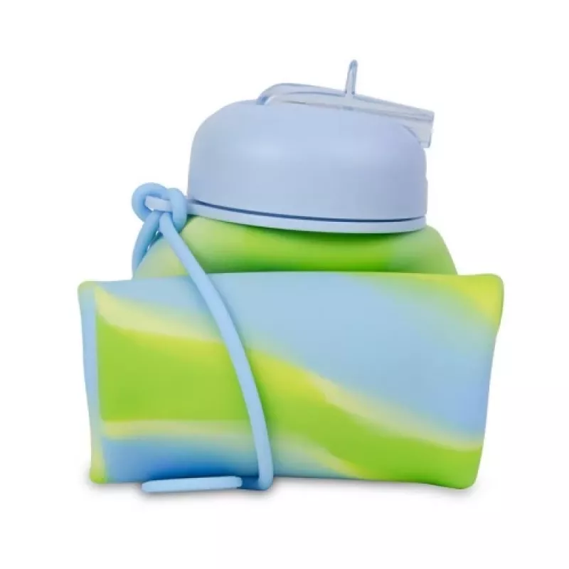 Sporta ūdens pudele cool pack Silikona ūdens pudele Z14770 600 ml Meitenēm Zila