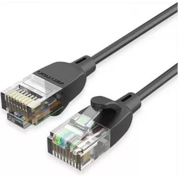 tīkla kabelis Vention IBIBG Cat6A UTP plāns komutācijas kabelis, 1.5 m, Melns