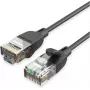 tīkla kabelis Vention IBIBG Cat6A UTP plāns komutācijas kabelis, 1.5 m, Melns