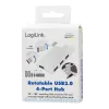USB3.0 4-portu centrmezgls, sudraba