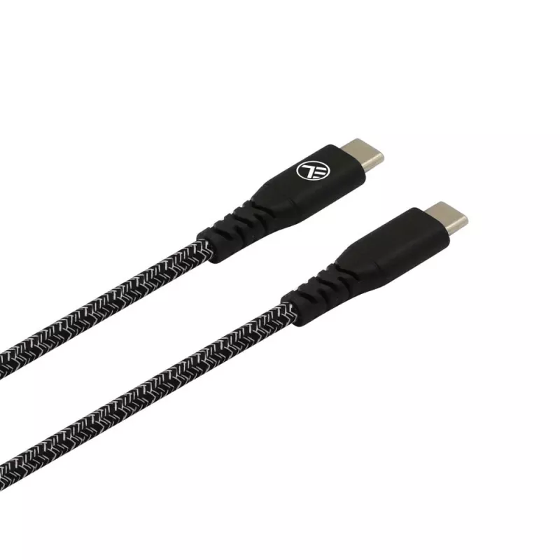USB Type-C uz Type-C datu kabelis Tellur TLL155471, 1 m, 3 A, 60 W PD, neilona pinums, melns