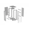 19 collu 32U LANBERG stāvošais rack skapis 600×800 mm pelēks ar stikla durvīm un LCD (plakanais iepakojums)