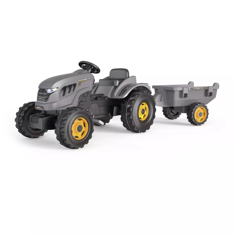 Bērnu braucamtraktors Simba-Dickie Stronger XXL ar piekabi, antracīta krāsā