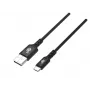 USB-USB C kabelis 2m silikona melns Quick Charge