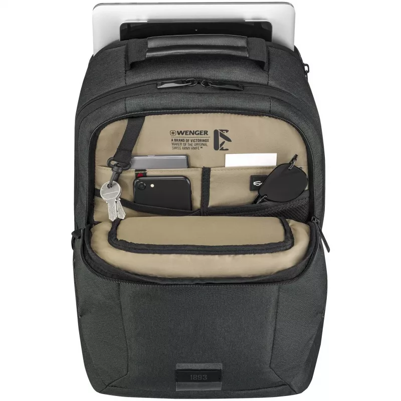 WENGER MX ECO Professional 40,64cm 16Zoll portatīvā datora mugursoma ar 25,4cm 10Zoll planšetdatora kabatu, ogļu pelēkā krāsā
