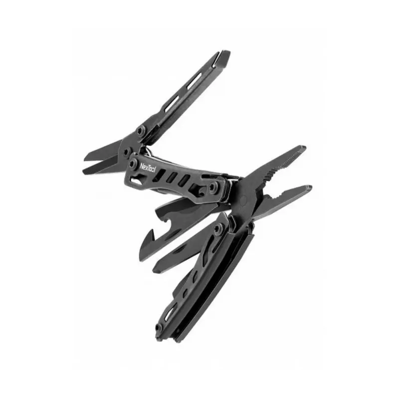Multitool Nextool Mini FLAGSHIP NE20122 — 10-in-1 kompakts nerūsējošā tērauda daudzfunkciju rīks, melns, 67×27×17 mm, 83 g