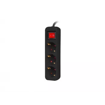 Strāvas pagarinātājs Lanberg PS1-03F-0150-BK 1.5m 3 maiņstrāvas rozetes Iekštelpām Melns