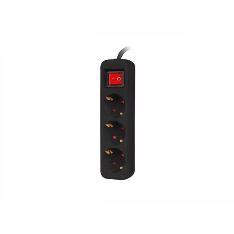 Strāvas pagarinātājs Lanberg PS1-03F-0150-BK 1.5m 3 maiņstrāvas rozetes Iekštelpām Melns