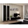 Cama viesistabas mēbeļu komplekts VIGO 4 balts/melns glancēts