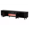 TV skapis Cama Meble Volare 200 x 39 x 49 cm, melns/san sebastian ar kamīnu