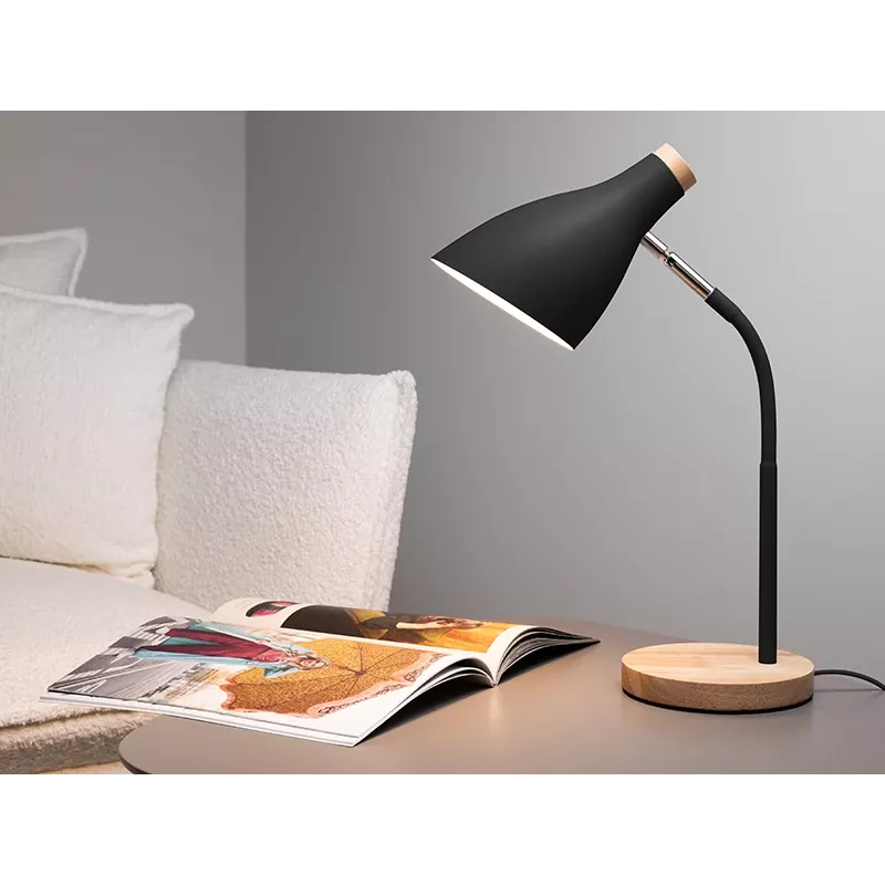 Galda lampa TRACER TRAOSW47237 Scandi Melna LED regulējams spilgtums, regulējama svira