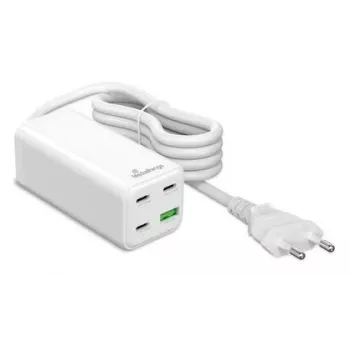 MediaRange MRMA124 mobilās ierīces lādētājs 100W AC, 3x USB-C, 100–240V ieeja, 1,5 m kabelis, Balts