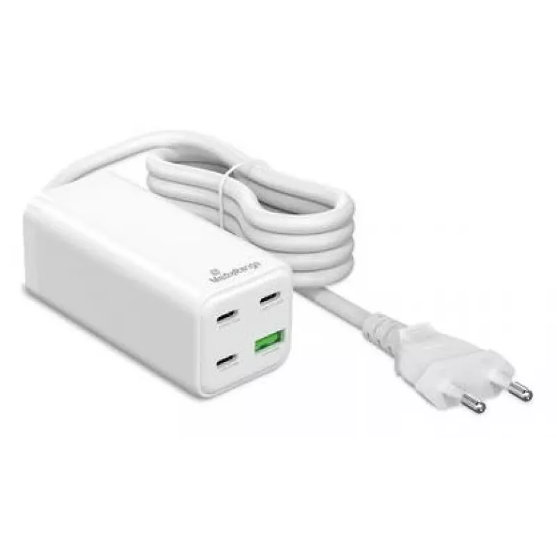 MediaRange MRMA124 mobilās ierīces lādētājs 100W AC, 3x USB-C, 100–240V ieeja, 1,5 m kabelis, Balts