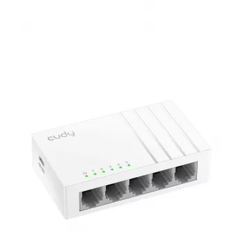 Tīkla slēdzis Cudy GS105U — Nevadāms 5 portu Gigabit Ethernet (10/100/1000), balts, 5 V