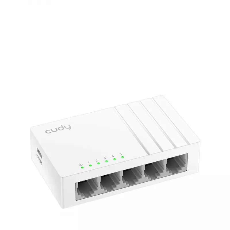 Tīkla slēdzis Cudy GS105U — Nevadāms 5 portu Gigabit Ethernet (10/100/1000), balts, 5 V