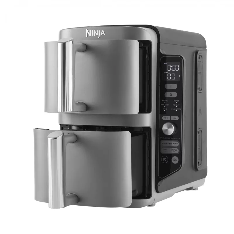 Ninja SL400EU friteze Double 9,5 L 2470 W Karstā gaisa friteze Melna, pelēka