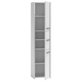 Vannas istabas uzglabāšanas skapis top e shop S43 BIEL — brīvstāvošs, 6 plaukti, 400×300×1700 mm, balts