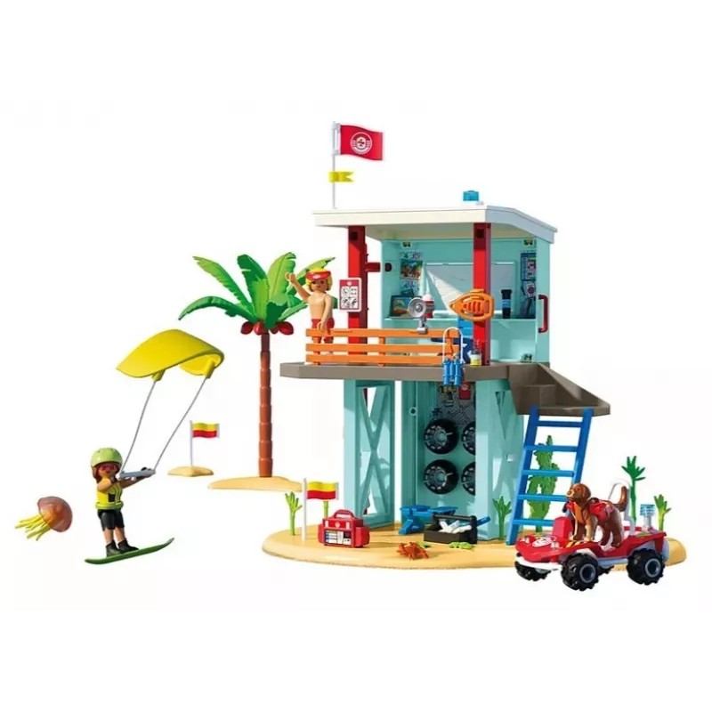 Rotaļu komplekts PLAYMOBIL Glābšanas tornis un pludmales bagijs 71903 – rotaļu komplekts ar torni un bagiju
