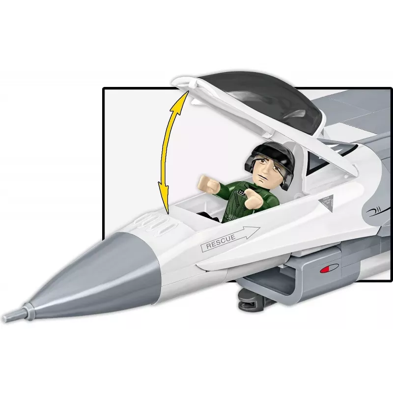 Konstruktoru komplekts Cobi F-16C Fighting Falcon — 463 detaļas, mēroga modeļa būvēšanas komplekts