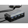 USB centrmezgls GEMBIRD ACT-HUB3C-4P — USB 3.2 Gen 1 Type-A resursdators uz 4 × USB 3.2 Gen 1 Type-C, 5000 Mbit/s, melns