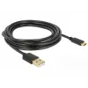 USB kabelis DeLOCK 85209 USB 2.0 3 m USB A USB C Melns