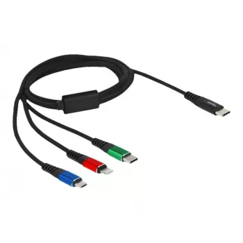 DeLOCK USB lādēšanas kabelis 3 vienā USB Type-C uz Lightning Micro USB 1 m