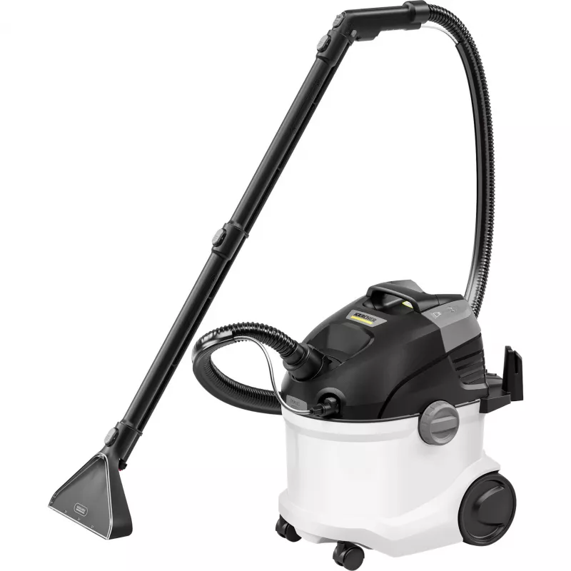Cilindriskais putekļsūcējs Kärcher SE 5 — sausā un mitrā tīrīšana, 1000 W turbīna, 4 L netīrā/4 L tīrā ūdens tvertnes, 6 m vads