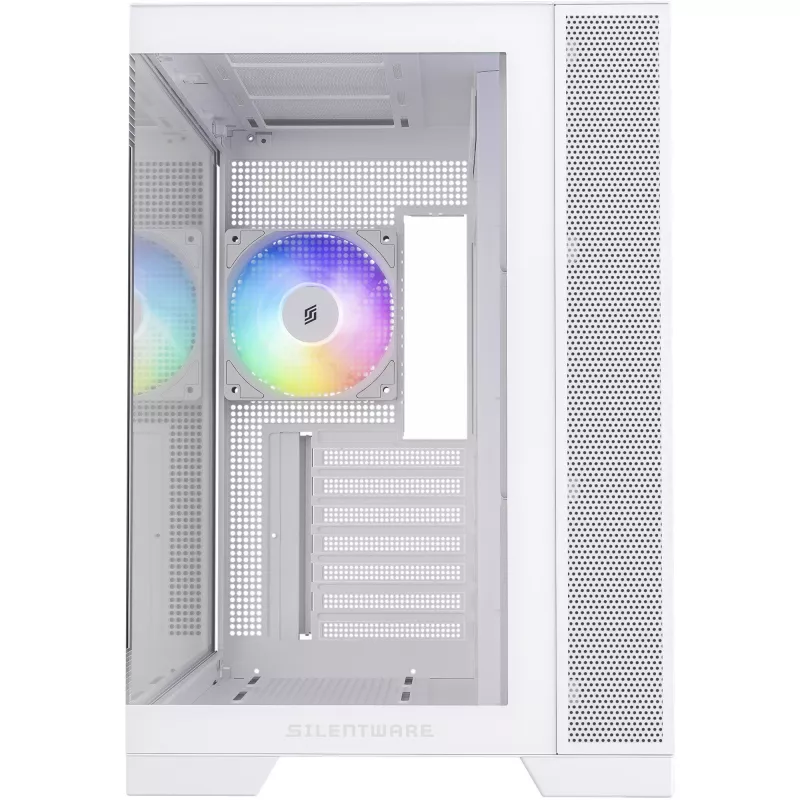 PC korpuss Silentware View A-RGB balta VIEWbalta — mid-tower ar A-RGB apgaismojumu, balta apdare