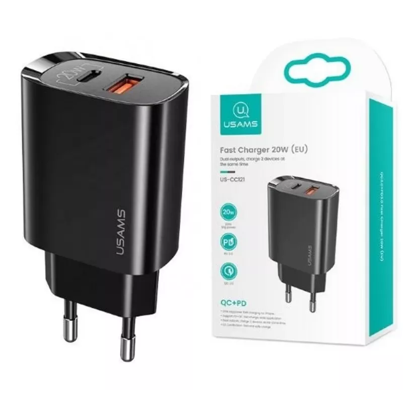 Lādētājs usams T35 20W PD3 USB-C uz USB ātrās uzlādes adapteris
