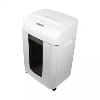 Papīra smalcinātājs Olympia MC 615.2 — Mikrošķērsgriezums P-5, 22 cm padeve, 15 lapu ietilpība, 65 dB, balts