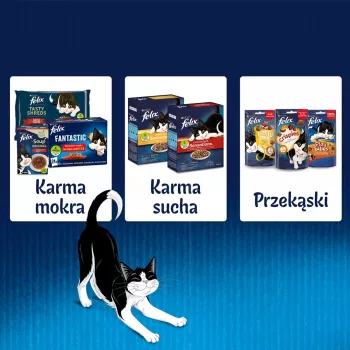 Felix Fantastic trusis, jērs - mitrā barība kaķiem 340 g (4x 85 g)