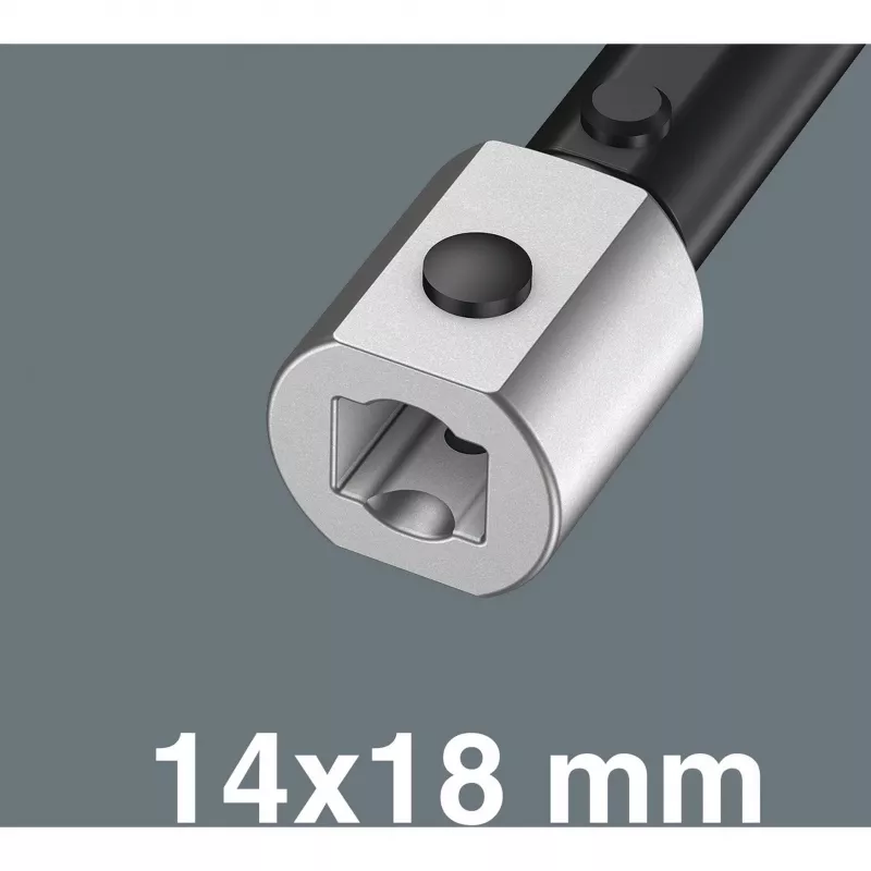Griezes momenta piederumi Wera Click-Torque X 7 ar melni zaļu rokturi, kvadrātveida piedziņas ieliktnis 14x18 mm